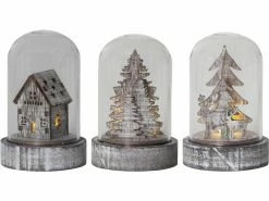 Star Trading Tischdeko Kupol 3er Set, 8.5 cm, Braun