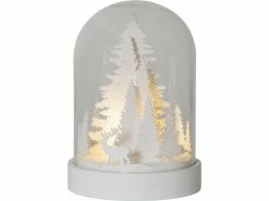 Star Trading Tischdeko Kupol Winterwald 17.5 cm, Weiss