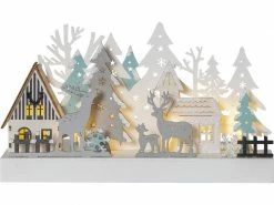 Star Trading Kerzenleuchter Reinbek Landschaft, 30 cm, Holz