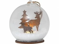 Star Trading Tischdeko Kugel Fauna, 9 cm, Braun