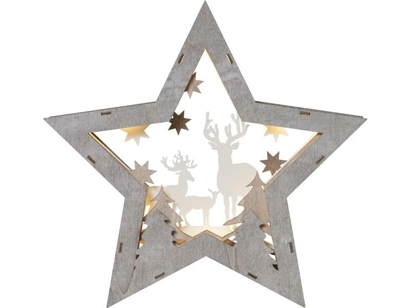 Star Trading Tischdeko Stern Fauna, 34 cm, Holz 1 Star Trading Tischdeko Stern Fauna, 34 cm, Holz
