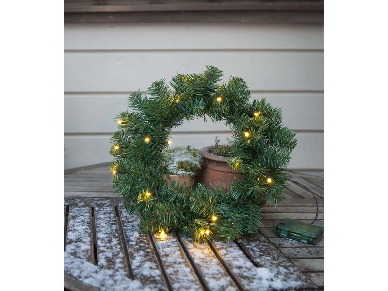 Star Trading LED-Weihnachtskranz ALASKA Ø 38 cm Grün, Outdoor 2 Star Trading LED-Weihnachtskranz ALASKA Ø 38 cm Grün, Outdoor – Bild 2