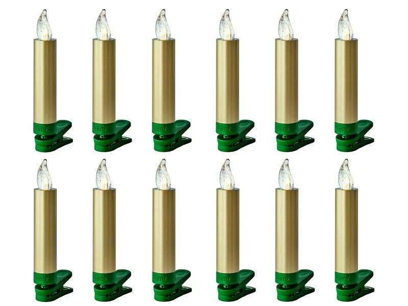 Lumix LED Baumkerze SuperLight Mini, Gold, 12er-Starter Set 1 Lumix LED Baumkerze SuperLight Mini, Gold, 12er-Starter Set