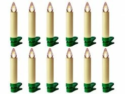 Lumix LED Baumkerze SuperLight Flame, Elfenbein, 12er-Starter Set
