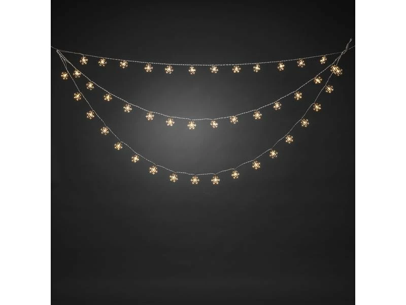 Konstsmide LED-Lichtervorhang Schneeflocken, 44 LED, 1.25 m, Outdoor 3 Konstsmide LED-Lichtervorhang Schneeflocken, 44 LED, 1.25 m, Outdoor – Bild 3
