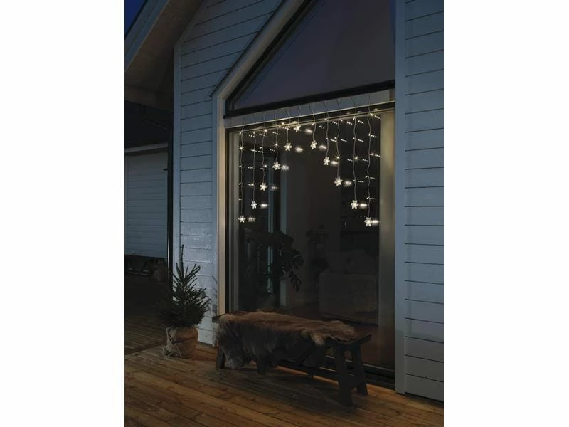Konstsmide LED-Lichtervorhang Schneeflocken, 41 LED, 1.4 m, Outdoor 2 Konstsmide LED-Lichtervorhang Schneeflocken, 41 LED, 1.4 m, Outdoor – Bild 2