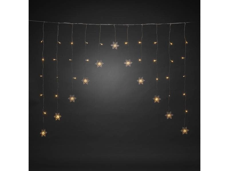 Konstsmide LED-Lichtervorhang Schneeflocken, 41 LED, 1.4 m, Outdoor 3 Konstsmide LED-Lichtervorhang Schneeflocken, 41 LED, 1.4 m, Outdoor – Bild 3