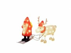 Konstsmide LED-Figur Acryl Santa mit Rentier, 40 LED
