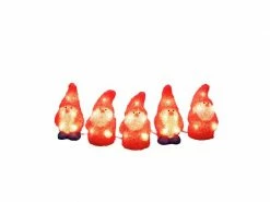 Konstsmide LED-Figur Acryl Santa, 14 cm, 5er Set