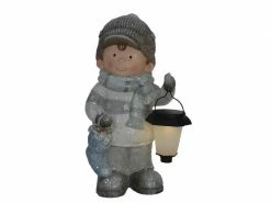 Dameco LED-Figur Junge, 38 cm, Weiss/Gold