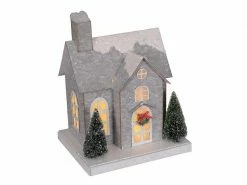 Dameco Aufsteller XMAS Haus, 25 cm, Grau