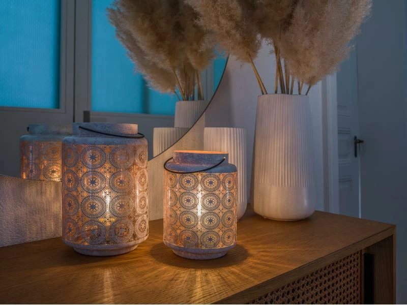 STT Laterne Cozy, M, 21 cm, Weiss 4 STT Laterne Cozy, M, 21 cm, Weiss – Bild 4