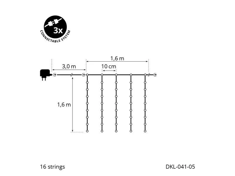 STT LED-Lichtervorhang Angel Hair, 256 LEDs, 1.6x1.6m, Schwarz 2 STT LED-Lichtervorhang Angel Hair, 256 LEDs, 1.6x1.6m, Schwarz – Bild 2