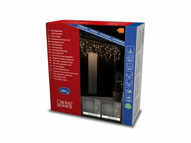Konstsmide LED-Lichtervorhang Eisregen, 200 LED, 5.07 m, Outdoor 1 Konstsmide LED-Lichtervorhang Eisregen, 200 LED, 5.07 m, Outdoor