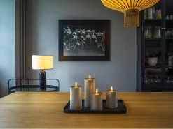 STT LED-Kerzen Set Flat, Ø 7.5x10/13.5/17/20 cm, Grau -Weihnachtsbeleuchtung Verkäufe 231147630 xxl