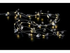 STT LED Lichterkette Angel Hair Silver Leaves 80 Lampen