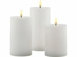 Sirius LED-Kerzen Set Sille, 10/12.5/15 cm, Weiss, Wiederaufladbar