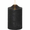 Star Trading LED-Kerze Pillar Flamme Ø 7.5 x 15 cm, Schwarz