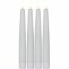 Star Trading LED-Stabkerzen Set Dinner Flamme Ø 2.1 x 20 cm, Weiss, 4 Stk