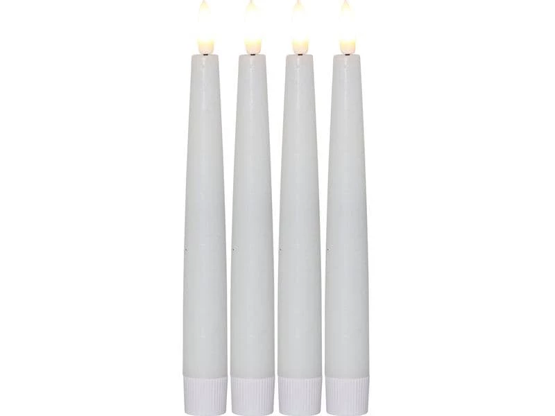 Star Trading LED-Stabkerzen Set Dinner Flamme Ø 2.1 x 20 cm, Weiss, 4 Stk 1 Star Trading LED-Stabkerzen Set Dinner Flamme Ø 2.1 x 20 cm, Weiss, 4 Stk
