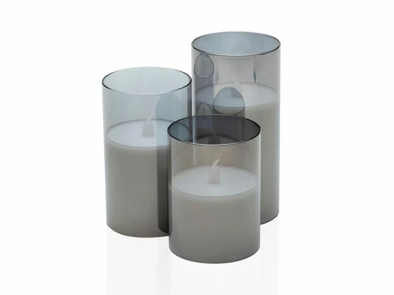 Pauleen LED-Kerzen Set Classy Smokey, Ø7.5cm, Anthrazit/Weiss, 3 Stk 1 Pauleen LED-Kerzen Set Classy Smokey, Ø7.5cm, Anthrazit/Weiss, 3 Stk