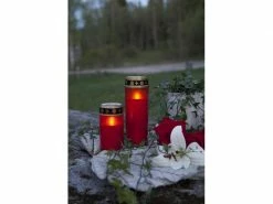 Star Trading LED Grabkerze Serene Ø 7 x 12 cm, Rot -Weihnachtsbeleuchtung Verkäufe 52044179 xxl