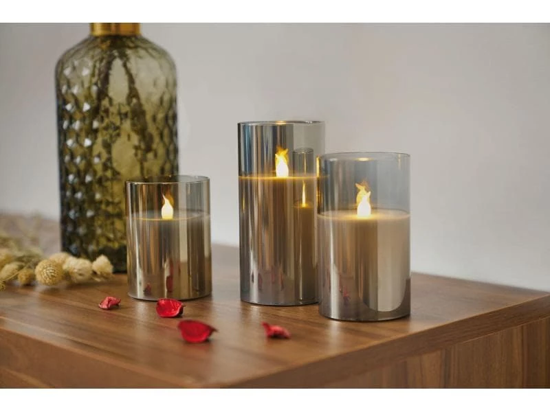 Pauleen LED-Kerzen Set Classy Smokey, Ø7.5cm, Anthrazit/Weiss, 3 Stk 2 Pauleen LED-Kerzen Set Classy Smokey, Ø7.5cm, Anthrazit/Weiss, 3 Stk – Bild 2