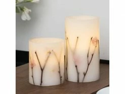 Pauleen LED-Kerzen Set Shiny Blossom, Ø 8.5 cm, Weiss, 2 Stk. -Weihnachtsbeleuchtung Verkäufe 52052914 xxl