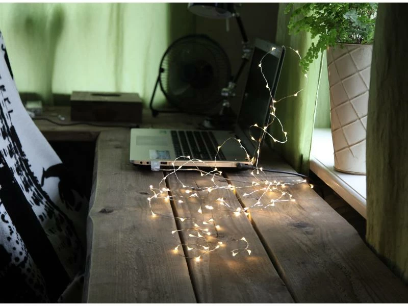 Star Trading LED Lichterkette Angel Hair USB Stick 1 m, 100 LED Silber 2 Star Trading LED Lichterkette Angel Hair USB Stick 1 m, 100 LED Silber – Bild 2