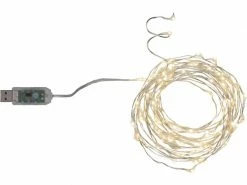 Star Trading LED Lichterkette Angel Hair USB Stick 1 m, 100 LED Silber