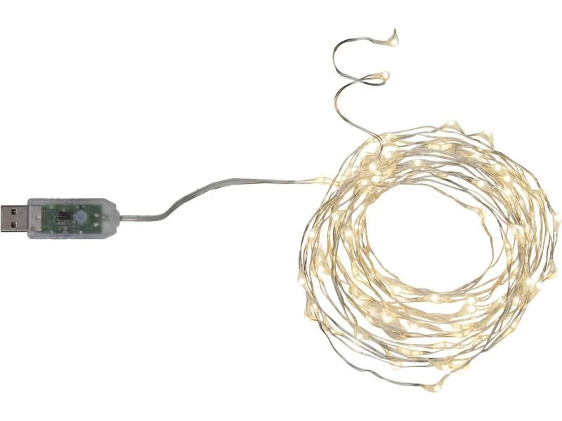 Star Trading LED Lichterkette Angel Hair USB Stick 1 m, 100 LED Silber 1 Star Trading LED Lichterkette Angel Hair USB Stick 1 m, 100 LED Silber