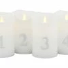 Sirius LED-Kerze Sara Advent, 4 x Ø 7.5 x 13 cm, Silber/Weiss