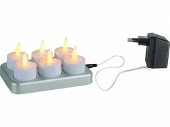 Star Trading LED Teelichter Set Chargeme Ø 4 cm x 2.1 cm, Weiss, 6 Stk