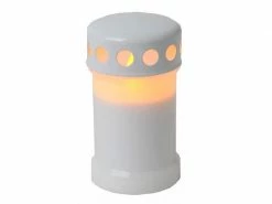 Star Trading LED Grabkerze Outdoor Ø 7.3 x 13.3 cm, Weiss