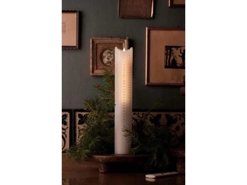 Sirius LED-Kerze Sara Adventskalender, Ø 5 x 29 cm, Gold/Weiss 3 Sirius LED-Kerze Sara Adventskalender, Ø 5 x 29 cm, Gold/Weiss – Bild 3
