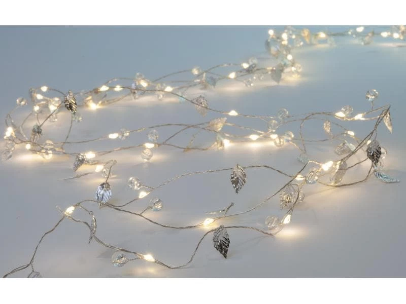 STT LED Lichterkette Angel Hair Silver Leaves 80 Lampen 2 STT LED Lichterkette Angel Hair Silver Leaves 80 Lampen – Bild 2
