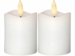 Star Trading LED-Kerzen Set Pillar Ø 5 x 7.5 cm, Weiss, 2 Stk