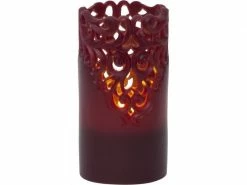 Star Trading LED-Kerze Pillar Clary Ø 8 x 15 cm, Rot