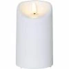 Star Trading LED-Kerze Pillar Flamme Ø 7.5 x 13 cm, Weiss
