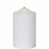 Star Trading LED-Kerze Pillar Flamme Ø 7.5 x 15 cm, Weiss