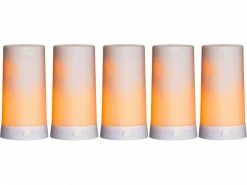 Star Trading LED-Kerzen Set Candle Diner Ø6.8 x 13 cm, Weiss, 5 Stk