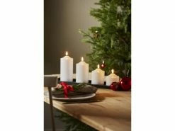 Star Trading LED-Kerze Pillar Flamme Ø 7.5 x 15 cm, Weiss -Weihnachtsbeleuchtung Verkäufe 96071122 xxl