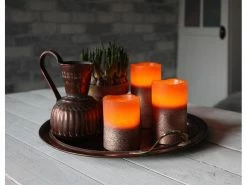 Star Trading LED-Kerze Pillar Cooper Ø 7.5 x 12.5 cm, Braun -Weihnachtsbeleuchtung Verkäufe 96071410 xxl